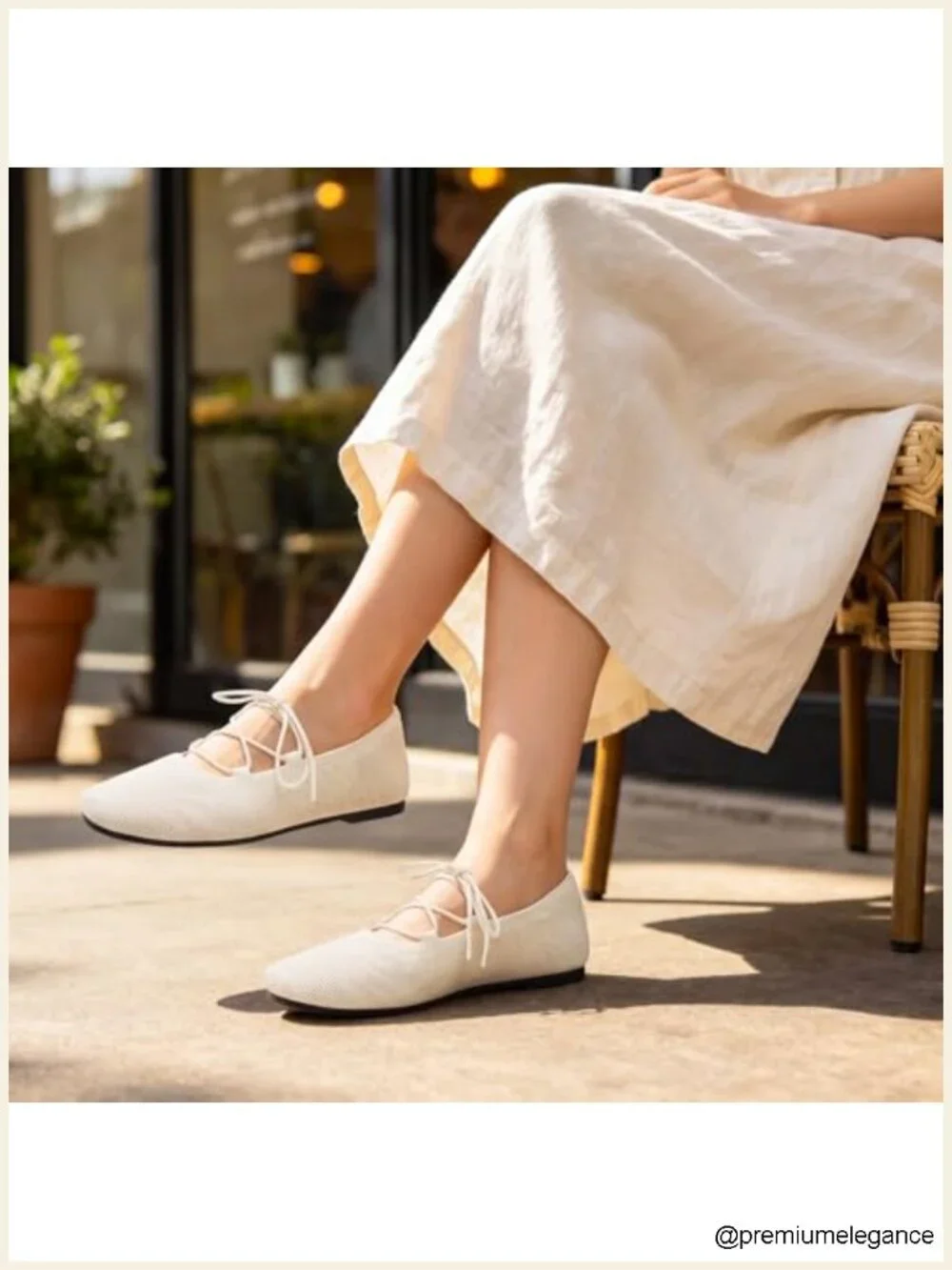 Lace Up Ballet Flats for Women Square Toe Memory Foam Foldable Knit